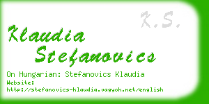 klaudia stefanovics business card